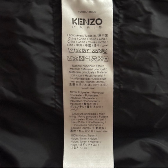 KENZO PARIS Monogram Logo Puffer Jacket Black XS - Picture 3 of 9